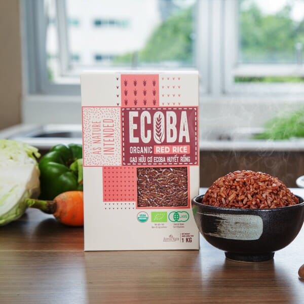Gạo lứt đỏ hữu cơ cao cấp/ECOBA Huyết Rồng 1kg