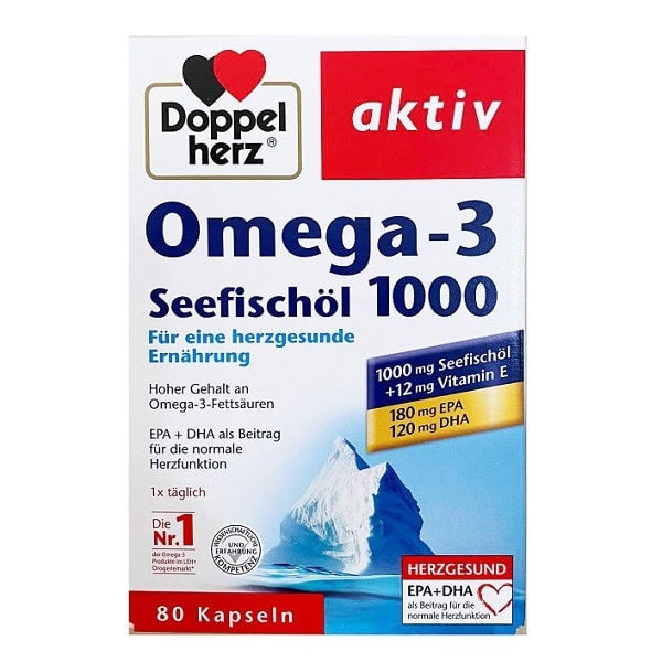 Dầu Cá Doppelherz Aktiv Omega-3 được bổ sung vitamin E tăng hoạt động của Omega 3